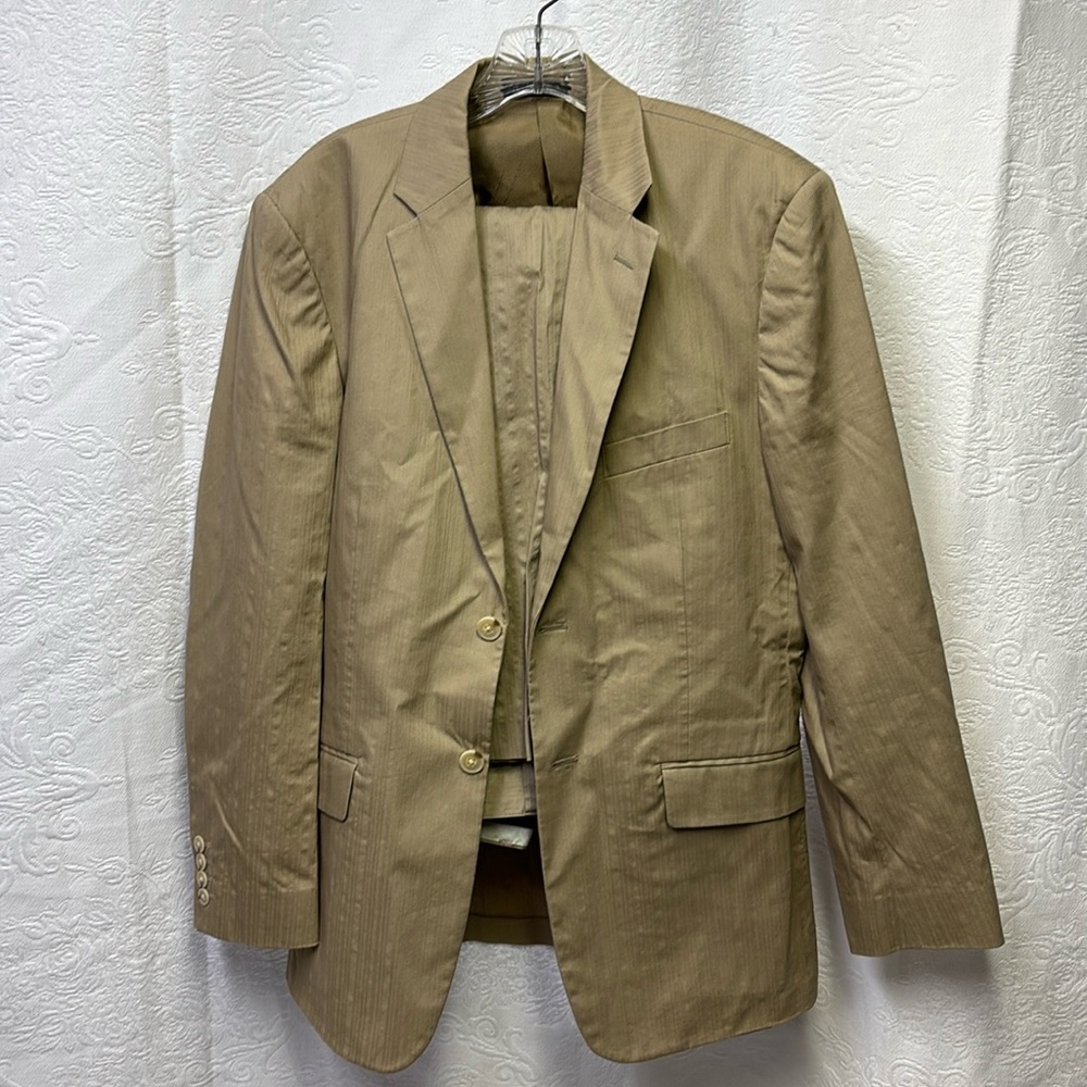 Tan JF Ferrar 2 piece suit Small Coat: 30x30 pants
